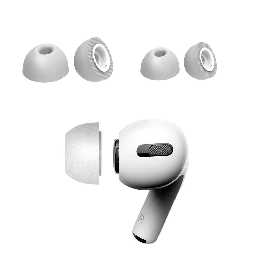 2 Pairs Memory Foam Ear Tips Replacement,Compatible with AirPods Pro Ear Buds Cover Sponge Medium &Large Size (L&M, Grey)