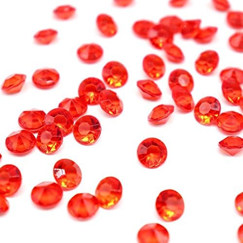Clear Decorative Wedding Table Scatter Crystals Acrylic Gem Confetti (10mm 500pcs, Red)