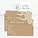 Hadley Designs 50 Wedding Advice Cards For Bride and Groom Rustic Bridal Shower Games For Guests, Card Boxes For Reception, Guest Book Alternative, Games For Guests, Advice For The Bride Card