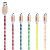 USB Cables, Magic-T Braided Micro USB Cable 3.3ft/1m High Speed Data Sync Charging charger Cord with Aluminum Shell Connectors for Samsung Galaxy,HTC,Motorola and More Android Cellphone[5-Pack]