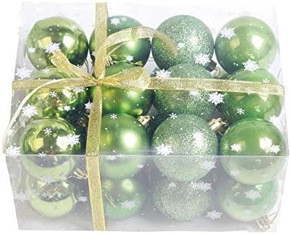 Xander 24 PC X 6 CM Christmas Ball Ornaments Shatterproof Assorted Pendant Christmas Ornaments Set (Green)