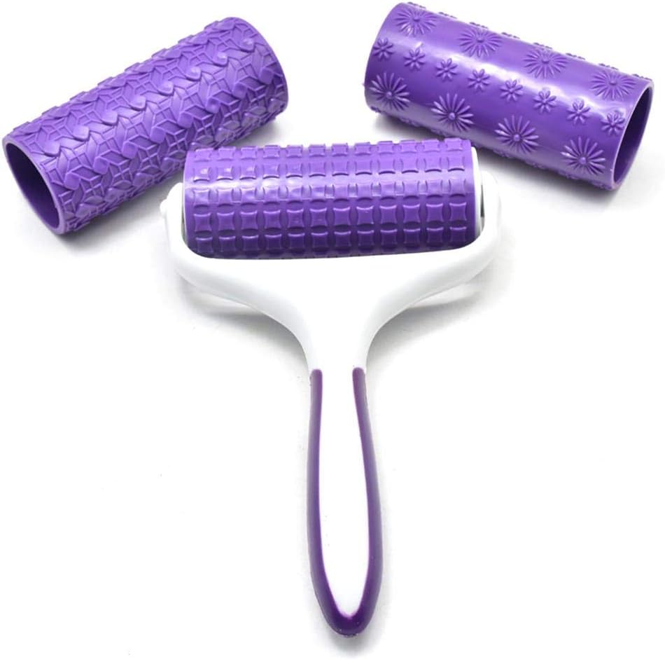 CARTEY DIY Embossed Rolling Pin Fondant Cake Paste Gum Embossing Sugarcraft Plastic Decorating Tool