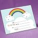 Canopy Street Rainbows And Hearts Kids Thank You Note Card Pack / 20 Vibrant Fill In Thank You Cards And White Envelopes / 4 5/8