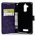 ASUS ZenFone 3 Max Case,ZC520TL Case - Slim Fit Wallet Case Flip Kickstand 3D Embossed Clovers Premuim PU Leather Case with Shock-Absorption TPU Inner Cover & Dust Plug Stylus Pen by Badalink - Purple