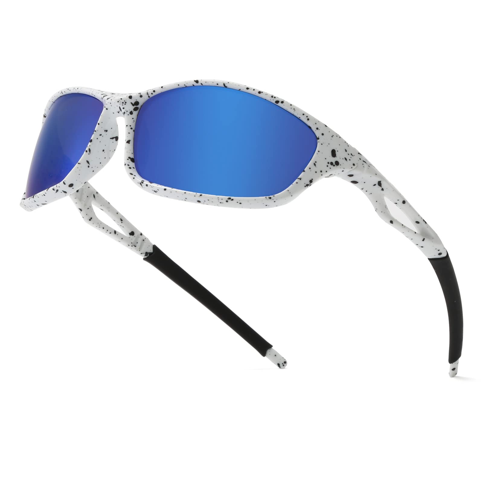 Long Keeper Polarised Sports Sunglasses for Men Women Wrap Around Running Sunglasses with Case Anti-UV400 Mirrored Sun Glasses for Driving Fishing Cycling