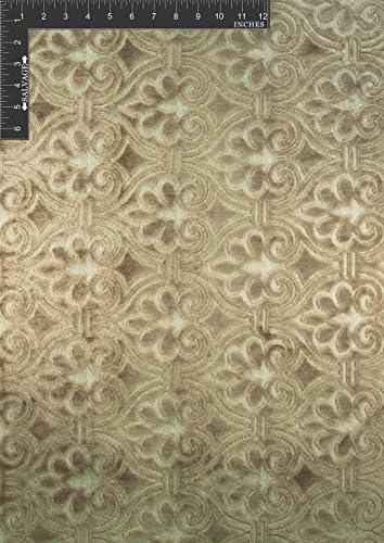 Iris Polyester Viscose Blended Velvet Burnout Designer Ornate Fabric by the Yard
