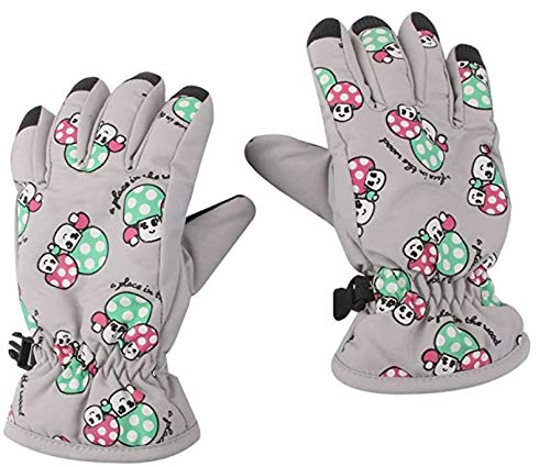 Kids Snowboard& Ski Gloves Waterproof Winter Snow Glove Age 2-4 for Outdoor Sports Mushroom Pattern
