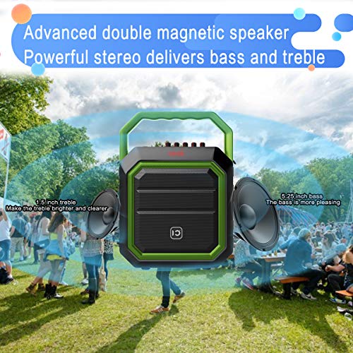 Portable PA Speaker System Wireless Mic - 30W Microphone Speaker Rechargeable Battery Powered Outdoor Sound Stereo Bluetooth Voice Amplifier Amplification Set, Support USB/AUX Input/SD/MP3/FM/Record - Thumbnail 3