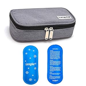 Diabetes Medical Cool Bag,ONEGenug Isothermal Insulin Bag for Diabetes Syringes Waterproof Insulin Cooler Bag Medical Care Portable Travel Cooler Case (Grey)