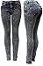 YES ME Premium Soft Stretch Black Acid WASH Denim Jeans Skinny Leg Pants