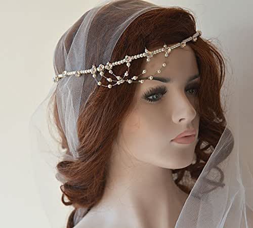 Amazon Com Wedding Pearl Headband Wedding Hair Accessories