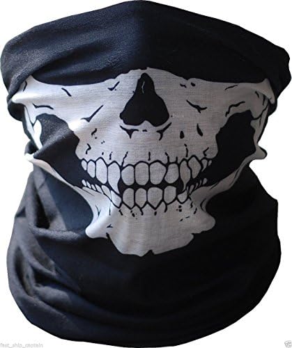 UrbanSource Black Seamless Skull Face Tube Mask BUFF