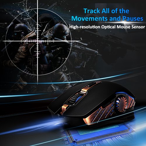 Gaming Mouse - Gaming Mice Gaming Mouse Dual Mode for PC, Mac, Laptop, Desktop, Wired Wireless Gaming Mouse Ergonomic Gaming Mouse with 6 Breathing LED Light, Mouse ESports with 6 DPI Levels, 6000DPI