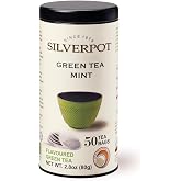 Silverpot Green Tea &amp; Mint Tea Bags, 50 Count, Zen Green Tea, Peppermint, Spearmint, Hot or Iced, Low Caffeine, 100% Natural