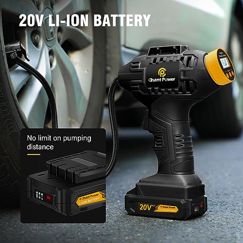 C P CHANTPOWER Cordless Tire Inflator Air Compressor 20V Rechargeable