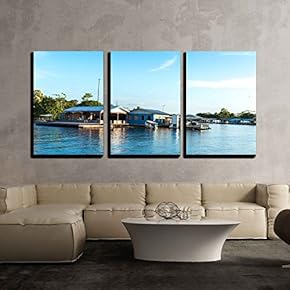 Floating Houses in Manaus Amazon Brazil x3 Panels