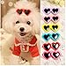 yagopet 20pcs/Pack New Dog Hair Clips Love Design Sunglasses Style Cute Dog Pet Hair Clips Mix Colors and Cute Bowknot Bows Pet Grooming Products Mix Colors Pet Hair Bows Topknot Alloy Clips