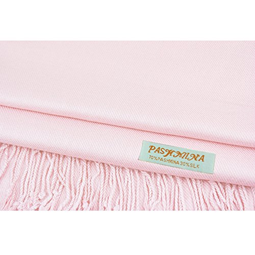 Pashmina Wedding Large Soft Plain Shawl/Wrap/Scarf for Women (Baby Pink)