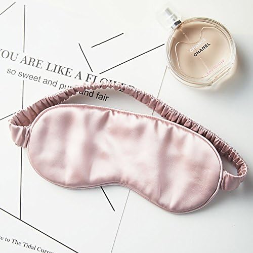 Natural Silk Sleep Mask & Blindfold Eye Mask for Men, Women or Kids, Best Sleeping Eye Cover for Travel Sleeping, Nap or Yoga (Pink)
