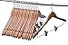 JS HANGER Solid Natural Finish Wooden Suit Hangers with Anti-Rust Pant Clips, 20 Pack