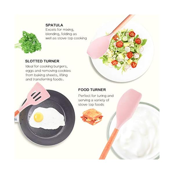Premium-11pcs-Silicone-Cooking-Kitchen-Utensils-Set-Heat-Resistant-Wooden-Handles-Cooking-Tool-BPA-Free-Non-Toxic-Silicone-Turner-Tongs-Spatula-Spoon-Kitchen-Gadgets-Set-for-Nonstick-Cookware-Pink Premium 11pcs Silicone Cooking Kitchen Utensils Set, Heat Resistant Wooden Handles Cooking Tool, BPA Free Non Toxic…