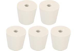 MECCANIXITY Rubber Tapered Plug 25mm to 33mm with Hole Test Tubes Bungs Stopper White for Lab Home 5 Pieces
