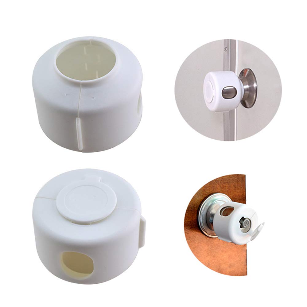 Door Knob Safety Cover for Kids, Child Proof Door Knob Covers, Baby Safety Door Knob Handle Cover Locks (New, 4 Pack)