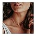 S.J JEWELRY Women Simple Delicate Full Moon 14K Gold Plated/Rose Gold/Silver Plated Layered Pendant Handmade Star Chokers Necklaces (Rose Gold)
