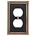 Franklin Brass Classic Beaded (1-Pack) Outlet Covers Bronze with Copper Highlights 1-Gang Wall Plate Single Duplex Switch Plates Electrical Outlet Covers W35059-VBC-C