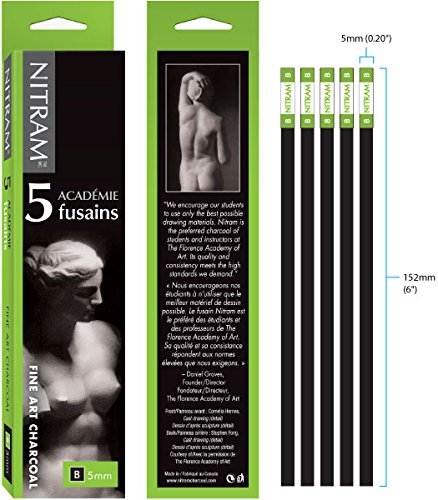 Nitram Academie Charcoal B Soft 5 Sticks