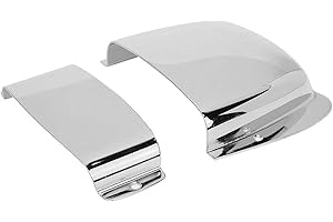 AKOZON Zinc Alloy Pickup Bridge Cover Set for Electric Bass Guitar with Protective Bass Bridge Cover & Decal - for Jazz & Telecaster, in Chrome Finish (Silver)