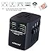 Travel Adapter Universal Travel Adapter with 4USB Ports/5A Travel Charger Plug PowerIQ Wall Adaptor All-in-One International Power Converter Worldwide Outlet AC Socket for US/UK/EU/AU by ATECH