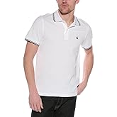 Brooks Brothers Mens Slim Fit Mesh Pique Stripe Tip Collar Short Sleeve Polo Shirt,