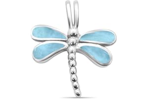 CloseoutWarehouse Larimar Dragonfly Pendant Sterling Silver