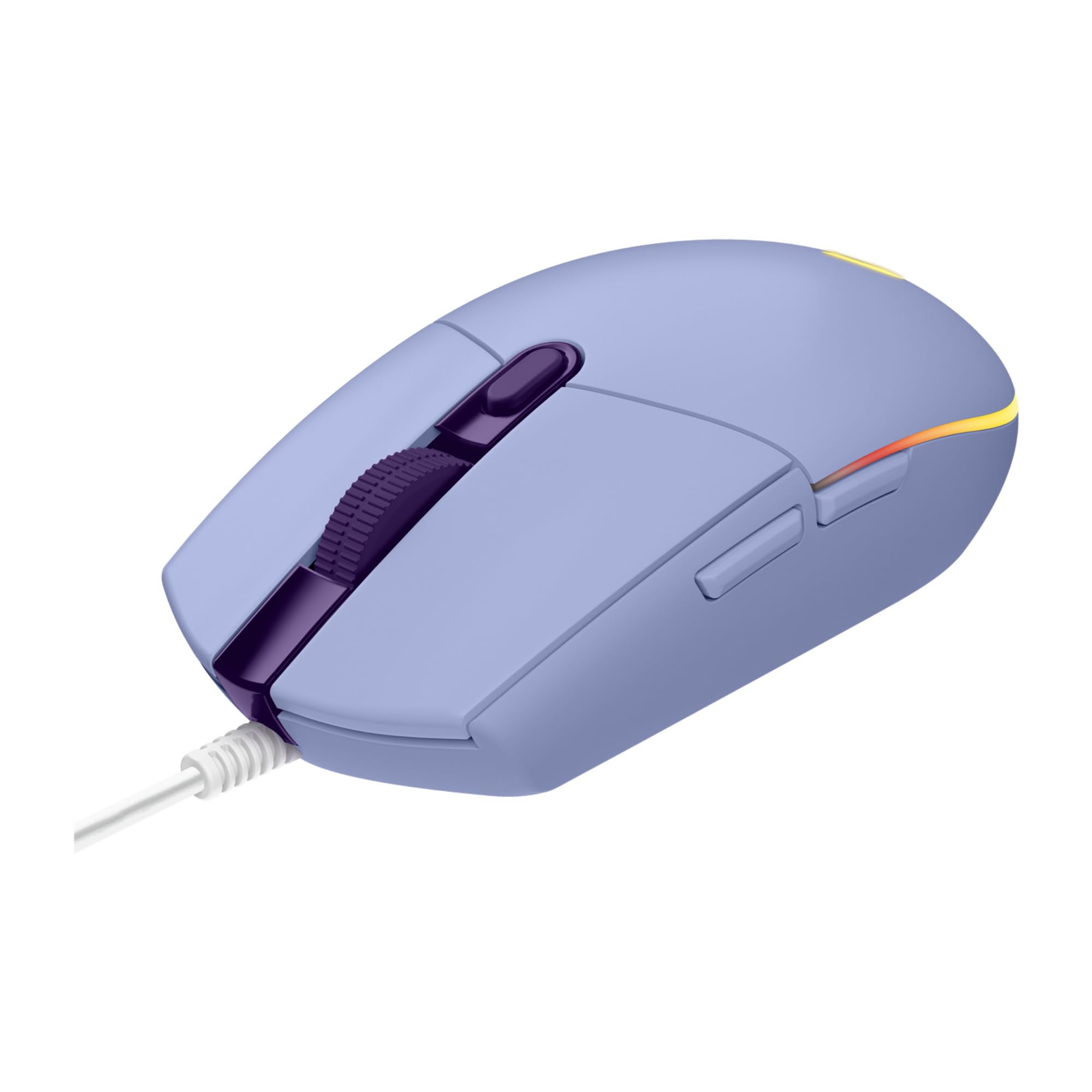 Logitech G203 Prodigy Wired Gaming Mouse, 8,000 DPI, RGB, Lightweight, 6 Programmable Buttons, On-Board Memory, Compatible with PC/Mac - Lilac