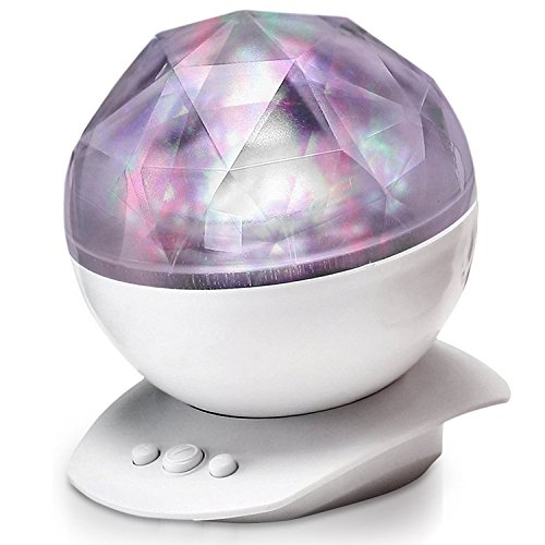SinoPro Color Changing LED Night Light & Aurora Borealis Projector with Built-in Speaker for Children and Adul