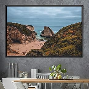 signwin Framed Canvas Wall Art Coastal Scenery Aerial...