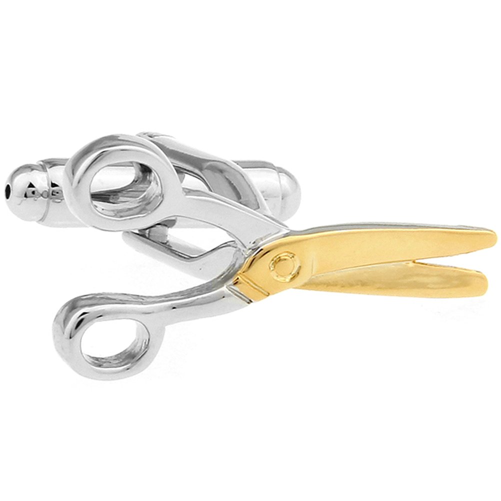 Scissors Barber Beauty Salon Silver Gold Cufflinks