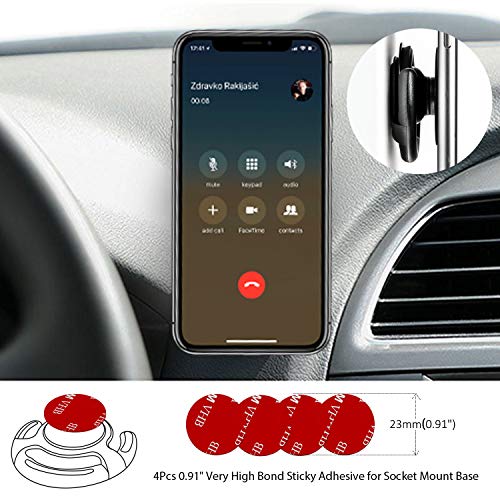 8 Pack Sticky Adhesive Compatible with Socket Base, PKYAA Double-Sided Replacement Tape for Collapsible Grip & Stand Back, 4pcs Sticker Pads for Car Magnetic Phone Holder