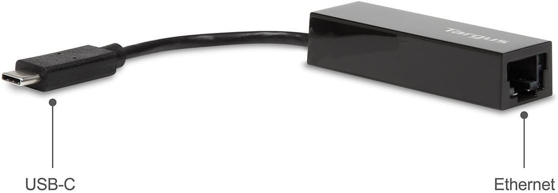 Targus Plugable USB-C Laptop Docking to Gigabit Ethernet Adapter Slim & portable design, Black (ACA930EUZ) - Image 4