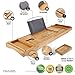 Wood Worx Bath Essentials - Premium Bamboo Bathtub Tray Caddy & Soap Holder - Nonslip Wooden Tray with Expandable Sides, Book Tablet Holder, 2 Removable Trays, Wine Glass, Smartphone & Candle Slots