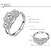 FENDINA Womens Wedding Engagement Rings Triple CZ Crystal Promise Rings for Her - 18K Rose Gold Plated & Created Emerald Cut Stone