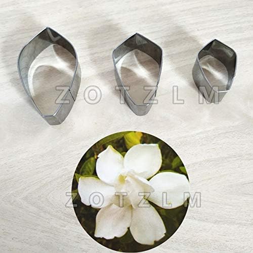 Fiesta 3 pcs/lot Flower Gardenia Jasminoides Petal Shape Stainless Steel Cookie Cutters Fondant Biscuit Mold Cake Decorating JSM053
