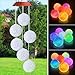 Topspeeder Wind Chimes Crystal Ball Solar Wind Chimes Color-Changing Outdoor Waterproof Wind Mobile Led Solar Powered Wind Chimes Outdoor Decor, Yard Decorations