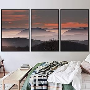 signwin 3 Piece Framed Canvas Wall Art Orange...