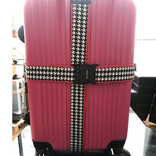 Luggage Straps Suitcase Belts Travel Accessories Bag Straps, Multicolored, One Size (Black and white)