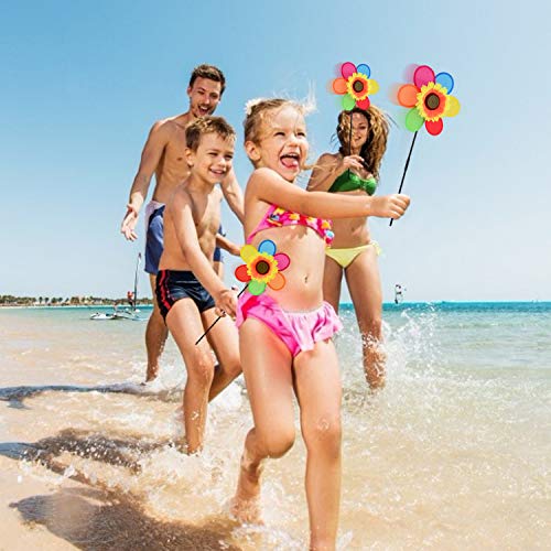 B bangcool Wind Spinners Sunflower Lawn Pinwheels Wind Spinner Windmills Wedding Party Pinwheel for Patio Lawn & Garden (6 Pcs)