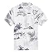 Boy Hawaiian Aloha Luau Shirt and Shorts 2 Piece Cabana Set In White Map and Surfer 8,XL
