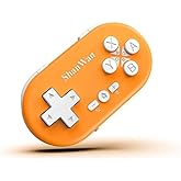 ShanWan Bluetooth Gamepad Keychain Sized Mini Controller for Switch, Windows, Android, iOS & PS4(Orange -yellow