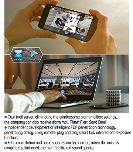 Knaclean IP Camera, Full 1280× 720P Wireless Indoor WIFI Security Surveillance Camera Supports Night Vision, Two-Way Audio, Motion Detection, Mobile App & Computer Control - Thumbnail 3